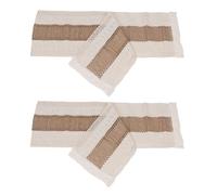 2 pezzi Corrimano da tavolo in lino con blocchi di colore e design a righe elegante, corrimano rustico per tavolini, decorazione da tavola per le feste lavabile in lavatrice con bo