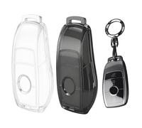 2 Pezzi Cover Chiave TPU per Mercedes Benz, Custodia Chiave Auto Compatibile con B C E S GLA GLC GLE GLK GLS CLA CLE CLS AMG E200 W177 W205 W213, Guscio Protettivo 3-4 Tasti Portachiavi