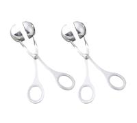2 Pezzi Creatore di Polpette in Acciaio Inox, Pratico | Polpette Gamberi e Pesce, Diametro 3, 5cm, Resistenza alla Corrosione, Colore Argento