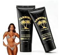 2 Pezzi Crema Abbronzante Solare, Tanning Accelerator Cream per Solarium e Outdoor, Intensive Tanning Gel con Ingredienti Naturali per un’Abbronzatura Naturale e Duratura, 60g