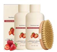 2 pezzi Crema Per La Cura Della Pelle Alla Fragola,Crema Per La Cura Delle Gambe Alla Fragola,Complesso A Triplo Acido,Lozione Idratante Corpo Levigante,Per Pelle Ruvida E Irregolare