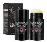 2 Pezzi Crema Tatuaggi Tattoo Butter, Crema Lenitiva per Vecchi e Nuovi Tatuaggi, Idratante Post Tatuaggio, Favorisce la Guarigione, Rafforza i Colori, Vegan 40g