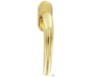 2 PEZZI CREMONESE MANIGLIA PER FINESTRA INFISSI TORINO DK3 ORO LUCIDO 140X30 MM