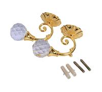 2 Pezzi cristallo Ganci per tende a muro Fermatenda Tenda Panneggio Muro Porta Titolare Ganci Appendiabiti (Oro)