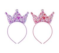 2 Pezzi Crown A Doppia Faccia Di Paillettes, Grafica Principessa Scintillante Di Testa, Accessori Per Capelli Per Bambini Creativi, Decorazione Per Feste Di Compleanno.