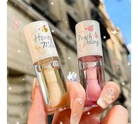 2 Pezzi Crystal Jelly Glitter Lip Gloss, Lucidalabbra Trasparente, Miele e Pesca Balsamo Labbra Idratante a Lunga durata, Rossetto Liquido Lucido, Olio Labbra per Labbra Secche e Screpolate