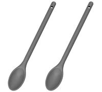 2 Pezzi Cucchiai Lunghi in Silicone Antiaderenti Resistenti al Calore Cucchiaio da Insalata a Manico Lungo per Cucina Cottura Cottura Mescolando Strumenti di Miscelazione 30 x 4,8cm (Grigio)