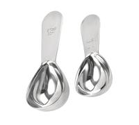 2 Pezzi Cucchiaino Dosatore Caffè 30ml 15ml in Acciaio Inox Argento | Polveri Secche e Semi, Finitura Liscia Lucidata, Uso Domestico e Preparazione Dolci, Pulizia Rapida