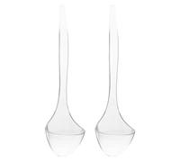 2 Pezzi Cucchiaio da Zuppa Trasparente in PC, Tacche | Design Asimmetrico, Beccuccio Versatore, Superficie Liscia, per Brodo e Salsa in Cucina