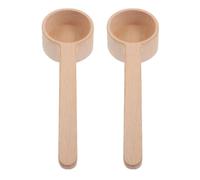 2 Pezzi Cucchiaio Dosatore in Legno Manico lungo Tè e Latte | Piccolo Cucchiaio Rotondo Color Kaki, per Casa e Altre Occasioni, Adatto a Tè e Latte