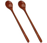 2 Pezzi Cucchiaio Legno Cucina,Cucchiaio in Legno,Mestolo Legno Cucina,Mestoli Cucina Legno,Cucchiaio da Miele,Nanmu Naturale,per Miele,Caffè,Tè,Condimenti(27,6cm)