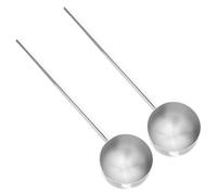 2 Pezzi Cucchiaio Mestolo in Acciaio Inossidabile con Manico | Beccuccio per Versare con Precisione, Finitura Lucida Contemporanea, per Olio Caldo e Brodo in Cucina