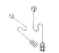 2 Pezzi Cucchiaio per Miele, Mestoli per Miele E Sciroppo Cucchiaio Curvo per Miele Agitatore per La Casa Acciaio Inossidabile Dessert Agitatore Bastone per Mescolare Utensili