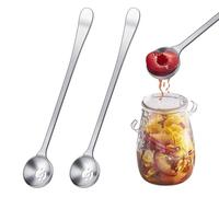 2 Pezzi Cucchiaio per Olive Acciaio Inox Forato Manico Lungo