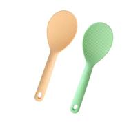 2 Pezzi Cucchiaio per Riso in Silicone e Nylon, Antiaderente | Superficie Liscia e Angoli Arrotondati, Facile da Pulire, Appendibile, per Riso Cotto e Appiccicoso