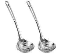 2 Pezzi Cucchiaio per Schiumarola, 30cm Cucchiaio Forato Mestolo per Colino con Fessura in Acciaio Inossidabile con Mestolo per Schiumarola con Foro Sospeso per Cucinare, Friggere, Scolare, Filtrare