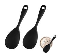 2 Pezzi Cucchiaio Riso Silicone,22,5 x 7 cm Cucchiaio da Riso Antiaderente,con Foro per Appendere,Senza BPA,Resistente al Calore per Riso, Purè di Patate, Mescolare, Miscelare