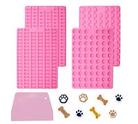 2 Pezzi Cucciolo di Cane e a Forma di Osso Tappetino da Forno in Silicone Biscotti Silicone con Raschietto, Silicone Antiaderente per Cioccolato, Caramelle, Gelatinem, Dog Treats(20 * 30cm)