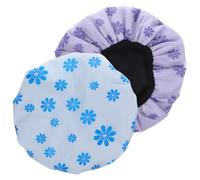 2 Pezzi Cuffia da Doccia in Raso e Microfibra, Elastica | Vestibilità Comoda per Maggior Parte delle Persone, Design Pratico, Uso Domestico Quotidiano, Colore Blu