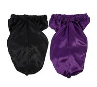 2 Pezzi Cuffia da Notte in Raso Elastico per Donne, Nera | Protezione dei Capelli Durante il Sonno la Cura del Viso, Tessuto Satinato Confortevole, Due Pezzi Nero e Viola