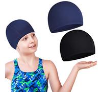 2 Pezzi Cuffie da Nuoto per Bambini Cuffietta da Piscina Impermeabile Cappello da Nuoto Unisex per Capelli Lunghi e Corti Beretta da Nuotare per Ragazzi
