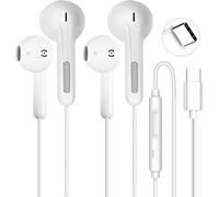 2 Pezzi Cuffie USB C per iPhone 17/16/15, Cancellazione del Noise Microfono e Cuffie con Controllo del Volume, Auricolari Tipo C per Galaxy S24/S23/S22/S21/S20/Ultra Note 10/20, per Pixel 8/7