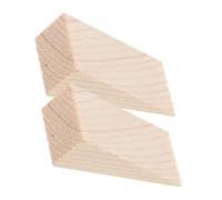2 Pezzi Cuneo Fermaporta Triangolare in Legno, Antiscivolo, Beige | Design Compatto e Semplice, Mantiene la Porta Stabile, Stile Rustico per Casa, Decorazione Tradizionale