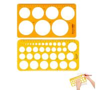 2 Pezzi Curvilinee Arancioni per Disegno Tecnico, Cerchiometro e Normografo per Ufficio e Scuola, Strumenti per Disegno Geometrico