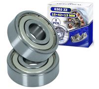 2 Pezzi Cuscinetti a Sfera 6302 ZZ per il Motore con Dimensione 15x42x13 mm - MONTERAL