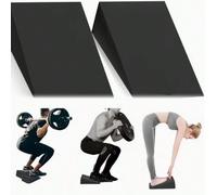 2 pezzi Cuscinetti regolabili per squat e cunei per lo stiramento del polpaccio - Blocchi yoga triangolari per migliorare la stabilità, la forza delle gambe e l'equilibrio - Attrezzatura fitness nera 