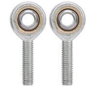 2 pezzi cuscinetto giunto autolubrificante filettato maschio sinistro con diametro interno 8 mm, materiale zincato, per cilindri idraulici e macchine per forgiatura