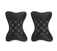 2 pezzi Cuscini for auto in pelle PU Poggiatesta Cuscino for poggiatesta Supporto for sedili Accessori 28x18 cm for collo for for per Adulti(Black White)