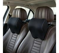 2 pezzi Cuscino Poggiatesta Auto per Peugeot 2008 II Active 2019-2024 | Cuscini per il Collo per Auto per la Guida con Cinghia Regolabile, 100% Memory Foam e Fodera Traspirante Rimovibile, nero