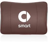 2 Pezzi Cuscino Poggiatesta Auto per Smart #1 SUV 2023+, Cuscino in Pelle PU Poggiatesta Ortopedico per Collo,Brown