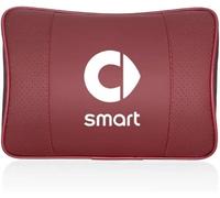 2 Pezzi Cuscino Poggiatesta Auto per Smart 451 453 Forfour, Cuscino in Pelle PU Poggiatesta Ortopedico per Collo,Red