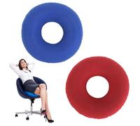 2 Pezzi Cuscino rotondo ortopedico gonfiabile,ciambellaantidecubito,Cuscino rotondo ortopedico gonfiabile cuscino antidecubito,ciambellaantidecubito,Morbido con pompa,Emorroidi, (Blu+Rosso)