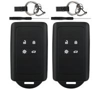 2 Pezzi Custodia Chiavi Auto Compatibile, Cover in Silicone Nero Morbido - Protezione Anti-Caduta, Impermeabile, Con Portachiavi Coordinati - Compatibile con Modelli Renault e Dacia (nero)