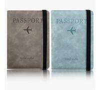 2 Pezzi Custodia In Pelle Per Passaporto Titolare Della Carta Per Passaporto Custodia Protettiva Per Passaporto Portafoglio Per Passaporto Portatile Custodia Per Passaporto Con Fascia Elastica