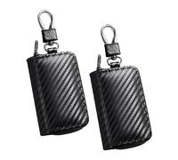 2 pezzi custodia nera per chiavi con schermatura del segnale chiave, custodia protettiva per chiavi, borsa portatile, borsa multifunzione, borsa per chiavi alla moda, accessori pratici in pelle