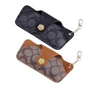 2 Pezzi Custodia Occhiali Da Sole Sottile Occhiali Da Sole Protettori Borse PU Occhiali Pelle Pulizia Fibra Camoscio Per Le Donne Grigio, Marrone, Consulte la descripción