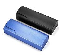2 Pezzi Custodia per Occhiali Rigida, Astuccio per Occhiali, Retrò Portatile grande Legno custodia occhiali da vista per Donne, ragazza, Uomini, Bambini