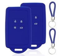 2 Pezzi Custodia Portachiavi per Auto Blu compatibile Renault 4 tasti Smart Key Cover (solo keyless go) Chiavi Auto Silicone Protezione Copri Telecomando per Clio/Espace 5/Master Bus/Talisman
