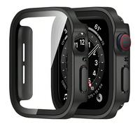 2 pezzi Custodia protettiva impermeabile per orologio, compatibile con Apple Watch. Design 3-in-1, che combina cornice in PC rigido, protezione schermo in vetro temperato e anello di tenuta impermeabi