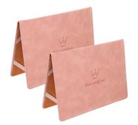 2 Pezzi Custodia Protettiva in Cuoio Rosa Copertina Resistente | Protezione e Antiolio, Custodia Rigida Tasche Trasparenti, per Viaggi e Documenti