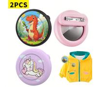 2 pezzi Custodia protettiva in silicone morbido con motivo cartoni animati creativo compatibile con Apple AirTag, spilla per abbigliamento, collare per animali domestici, zaino, tracker GPS, copertura