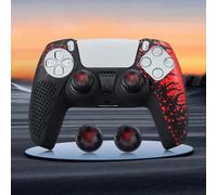2 pezzi Custodie per controller da gioco: 1 custodia protettiva nera a forma di ragno per controller PlayStation5 e 1 coppia di cappucci per joystick a forma di ragno Tagli Unica,Set di tappi bilancie