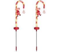 2 pezzi da 2pcs da 28 pollici di canna da zucchero a energia solare luci di canna da zucchero, pali di cantiere natalizio all'aperto impermeabile con 8 LED per giardino, prato, percorso e decora