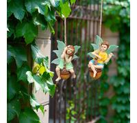 2 pezzi da giardino ragazzo ragazza fata decorazione del giardino