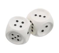 2 Pezzi Dadi Tattili a Sei Facce da 20mm Punti in Rilievo | Abs Bianco, Riconoscimento Numerico Chiaro, per Scuola e Giochi da Tavolo, Leggeri e Robusti
