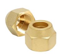 2 pezzi dado di compressione bordata, dado di compressione bordata da 1/4 pollice per tubazioni refrigeranti, dadi bordate in ottone per parti e raccordi di climatizzatori, dadi da 1/4" per tubi di